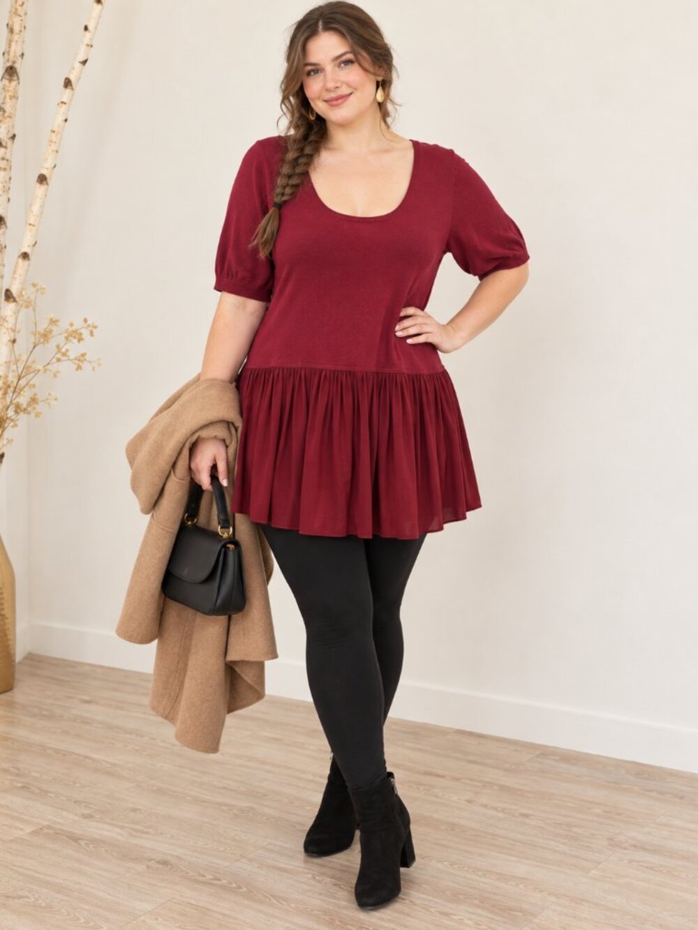 Torrid Red Pleated  Skirt Sweater Size 2